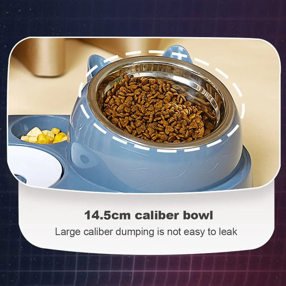 New 2-in-1 Cat Bowl Water Dispenser Automatic Water Storage Pet Dog Cat Food Bowl Food Container with Waterer Pet Waterer Feeder